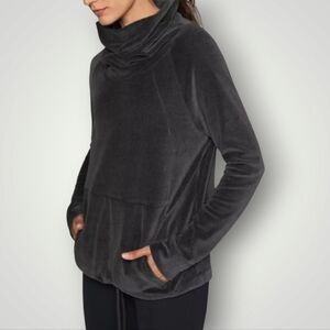 Athleta Gray Cowl Neck Sweater with Long‎ Sleeves and Adjustable Hem